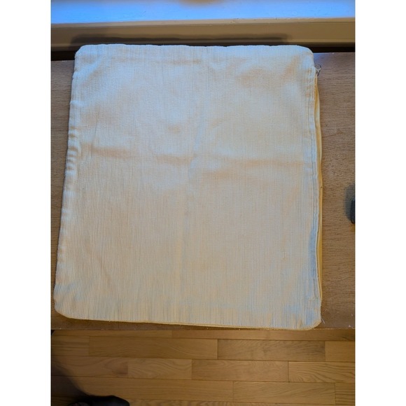 Crate & Barrel Other - Crate & Barrel Ribbed Cotton Throw Pillow Cover Pale Yellow Cream Square 18x18